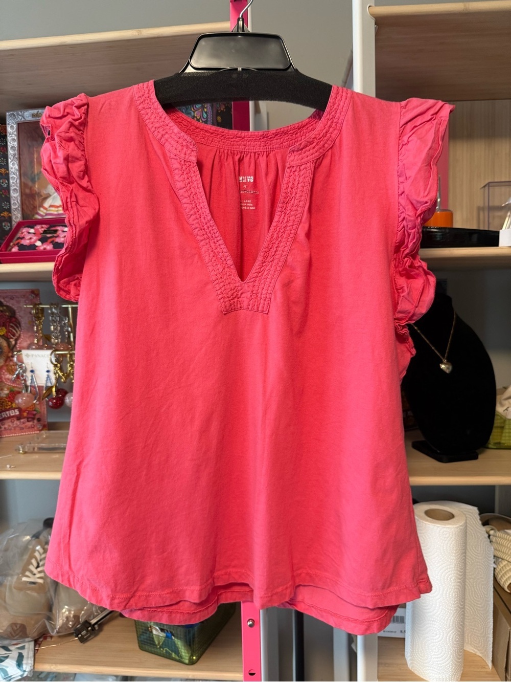 Maeve by Anthropologie Flutter Sleeve Top – Size XL